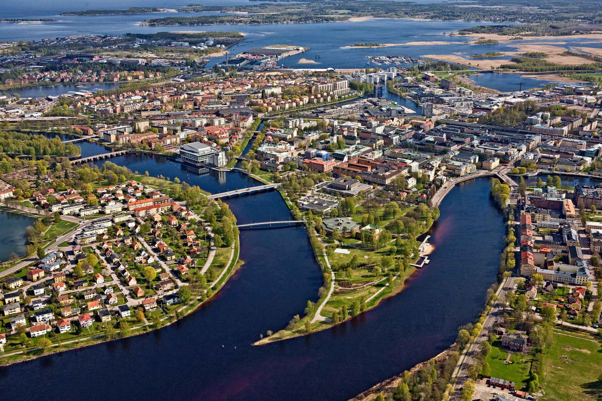 Luftbild von Karlstad in Värmland