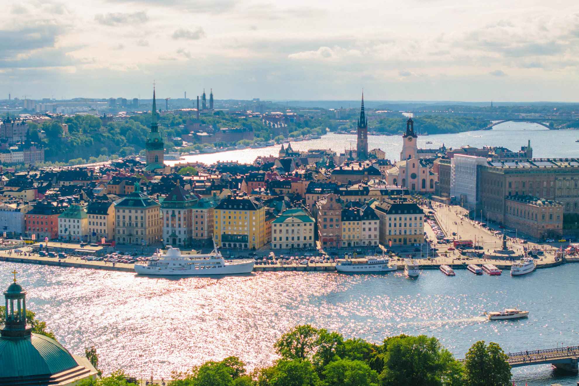 Eine Luftaufnahme der Altstadt von Stockholm.