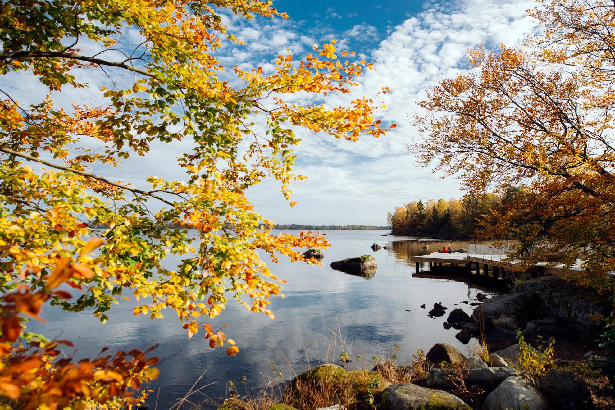 Herbstwanderung am See Åsnen