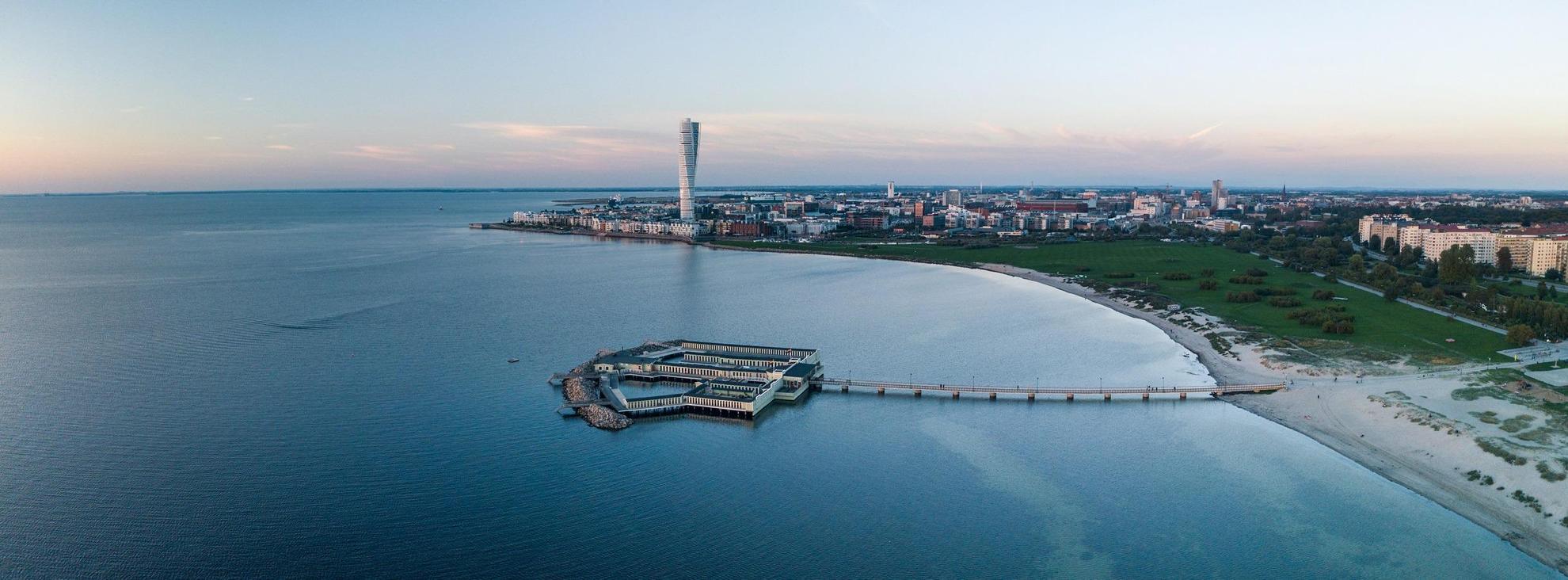 Blick auf Westhafen in Malmö