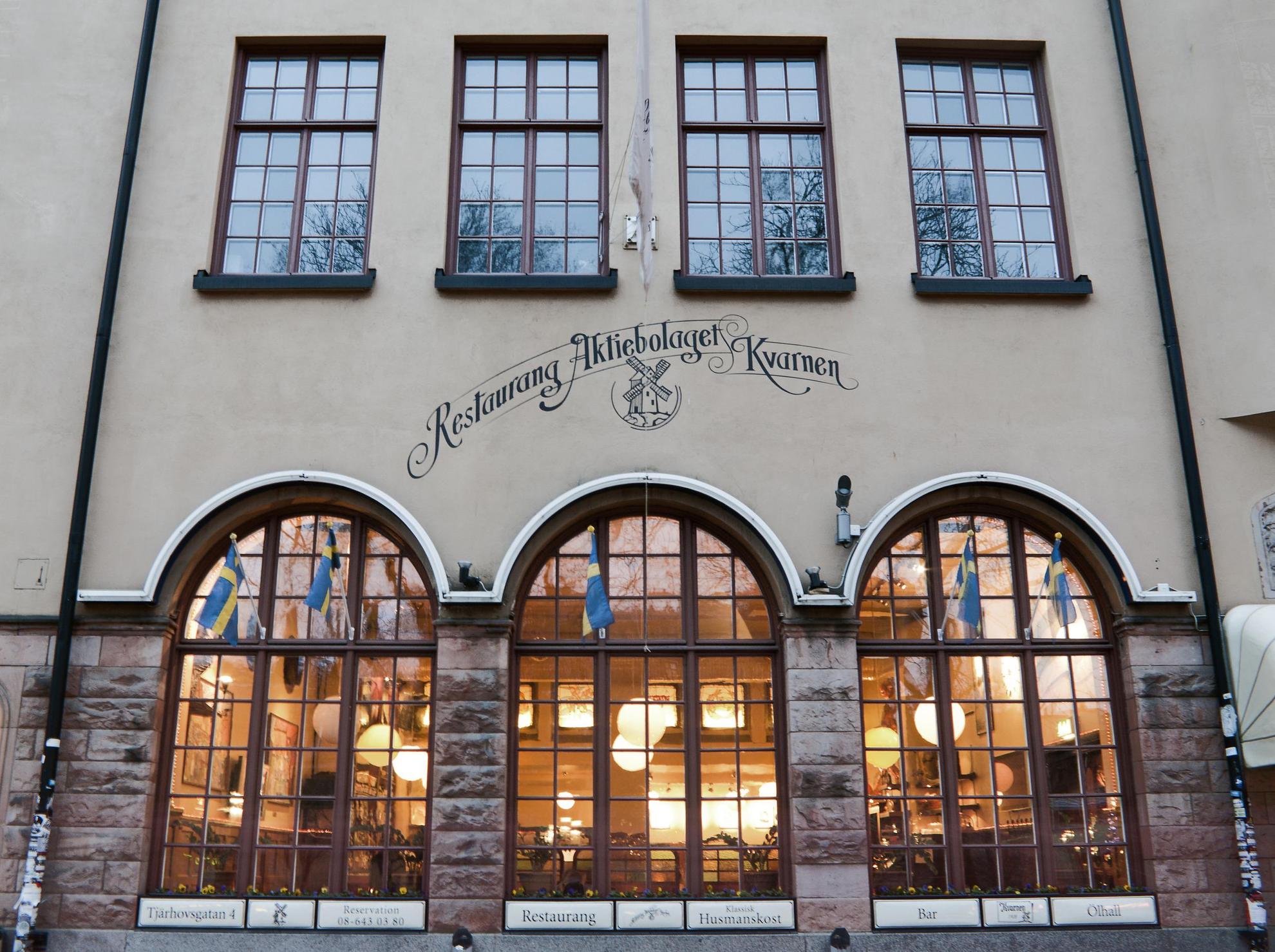 Die Außenansicht des Restaurants Kvarnen in Stockholm.